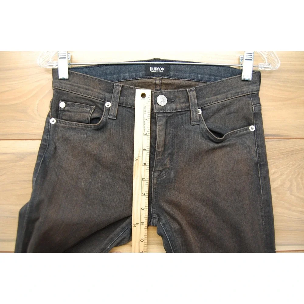 Hudson Jeans Womens 25 Black Nico Super Skinny‎ Midrise Stretch Denim Made USA